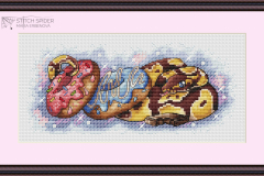 Cross stitch pattern Snake with donuts by Mária Erbenová