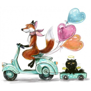 Fox and cat - illustrator: Sofia Belenko