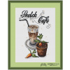 Cross stitch pattern Sketch Cafe green frame