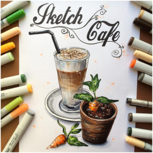 Sketch Cafe illustration by Irina Shelmenko