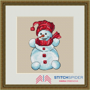 A Smiling Snowman, red variant pattern