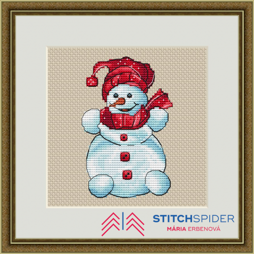 A Smiling Snowman, red variant pattern