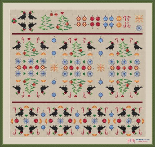 Christmas sampler - framed