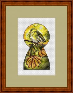Yellow bird pattern in frame