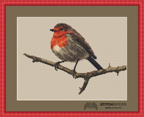 Pattern Mini bird Robin in frame