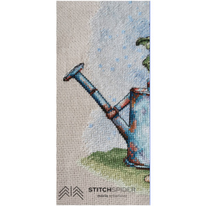 Gifts of autumn, finished embroidery with backstitch, detail