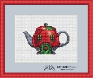 Apple house teapot in frame