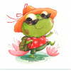 The little frog traveler illustration