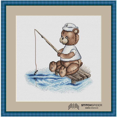 Bear on the fish in a frame