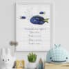 blue tang - on wall