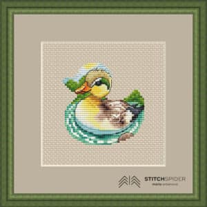 Duck on the lake in frame