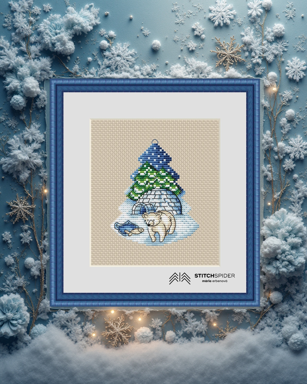 igloo with bear background