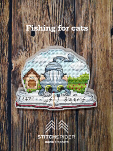 Fishing for cats on wood