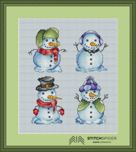 happy snowmen in frame
