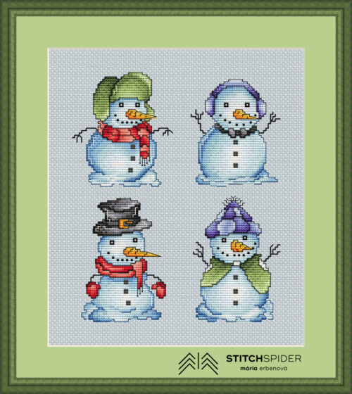 happy snowmen in frame