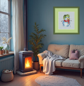 Snowman Boris on wall