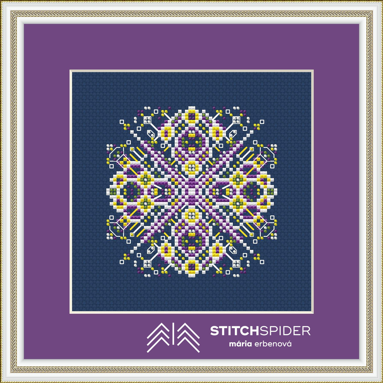 Sparkling geometry blue in frame