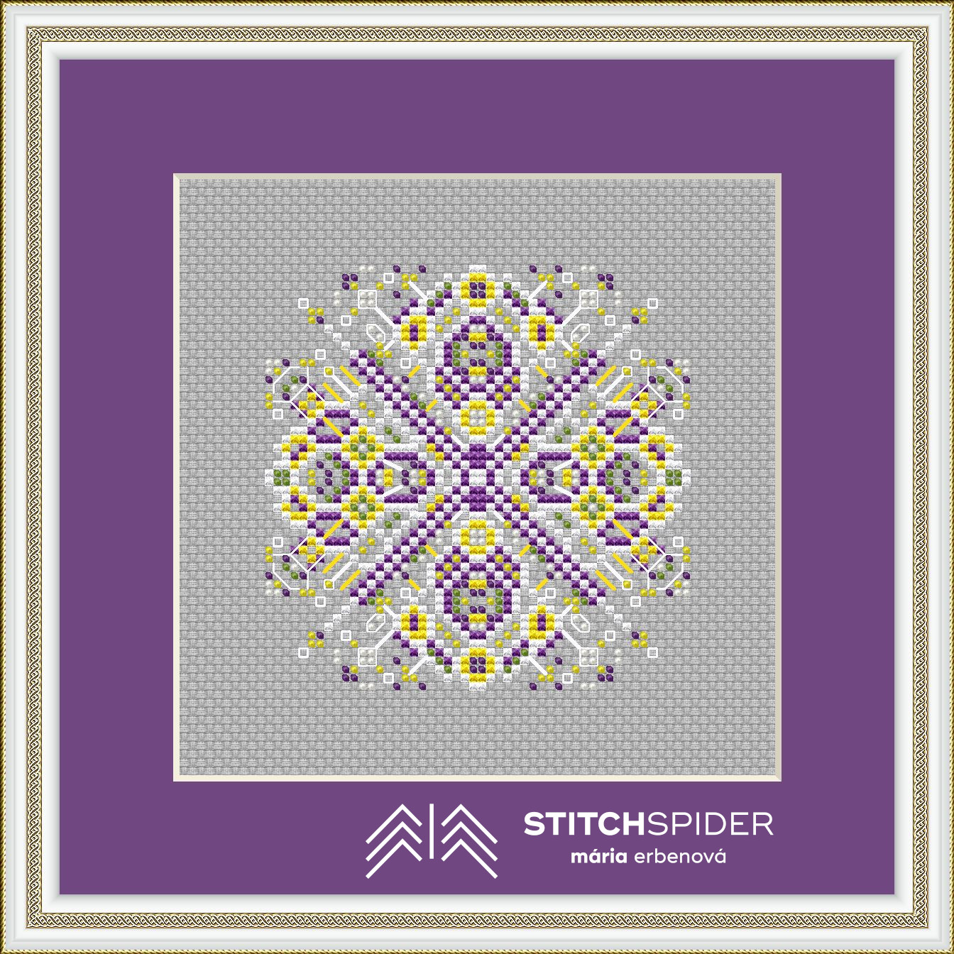 Sparkling geometry grey in frame